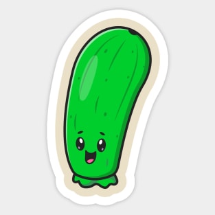 Cute Cucumber Smile Cartoon Sticker